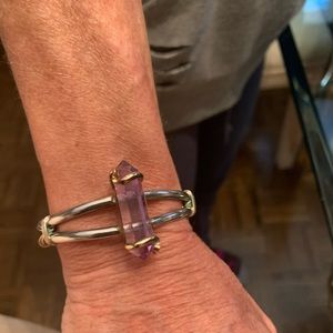 Silver and amethyst bracelet.